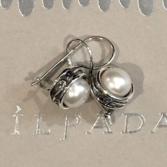 SILPADA Modern Fairytale Sterling Silver 925 Pearl Drop Earrings - Picture 11 of 12